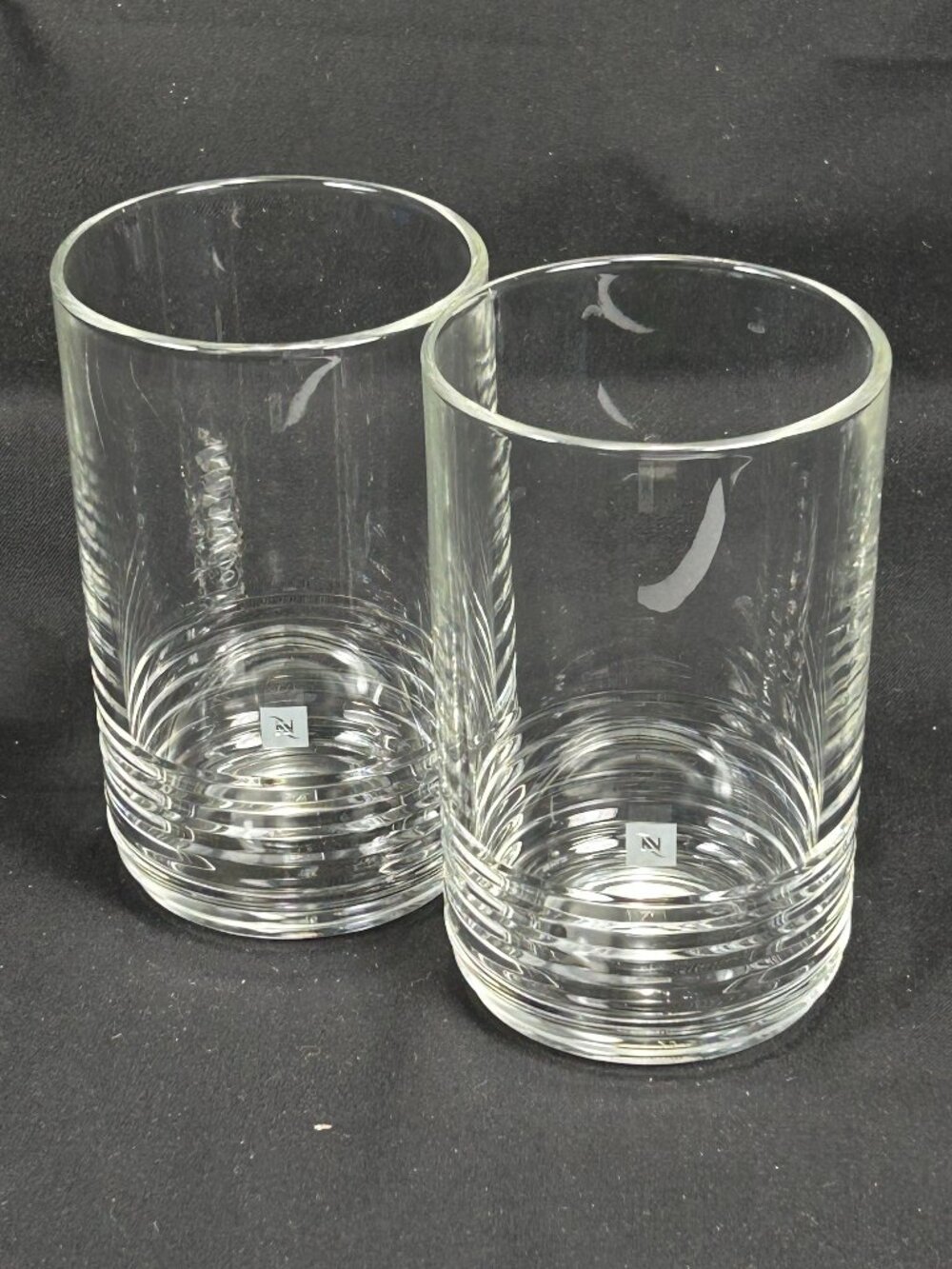 2 Nespresso water glasses. Made in France